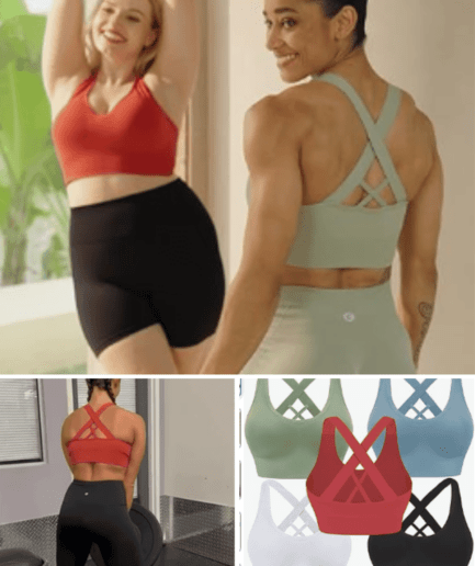 Cross-Back Padded Sports Bras