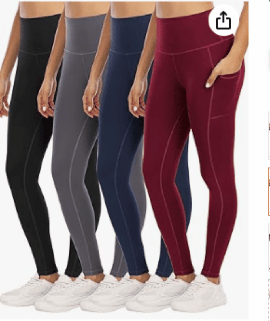 4-Pack Yoga Pants with Pockets